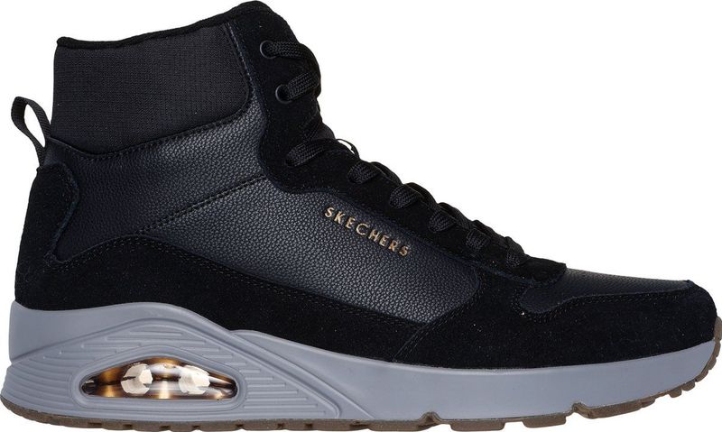 Veterboots - UNO - Effen - Leer - Met Profielzolen en Versterkte Hak