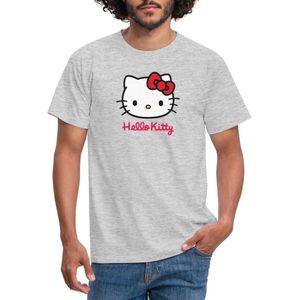 Hello Kitty Klassiek Portret Met Hello Kitty Tekst T-Shirt Heren