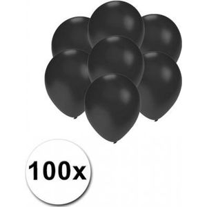 Kleine ballonnen zwart metallic 100 stuks