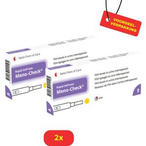 Meno-Check (FSH) Menopauze Zelftest - Snel Inzicht in Hormonale Veranderingen - Resultaten Beschikbaar Binnen Enkele Minuten - 2x 2 stuks Voordeelverpakking