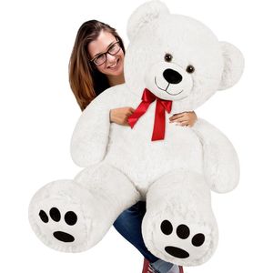 Monzana Pluche - Knuffelbeer - 100cm - Wit