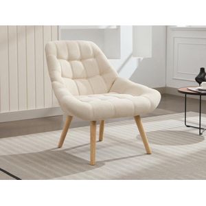 Vente-unique Fauteuil in beige stof LUOSTO L 87 cm x H 83 cm x D 79 cm