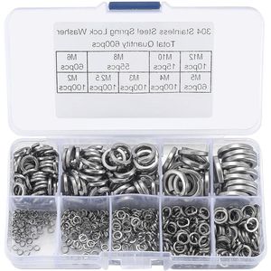 Roestvrij Staal Veerringen Spiraalveerringen Borgclips DIN 127 Form B - Set van 600 stuks - Verschillende Maten