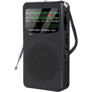 Draagbare FM/AM-radio met LED-lamp - Compacte batterijradio voor avontuur en noodsituaties