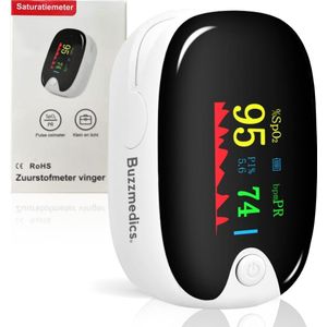 Buzzmedics - Zuurstofmeter - Medisch Hulpmiddel - Realtime Hartslagmeting - CE + FAGG Gekeurd