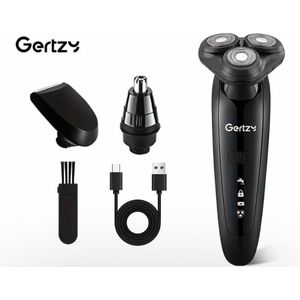 3in1 Gertzy Scheerapparaat - Usb Oplaadbare 4d Shaver - Multifunctionele Scheerapparaat met Body/Baardtrimmer, Precisietrimmer en Oor/Neustrimmer - Voor een complete en perfecte Lichaamshaar verzorging - Unisex - Kleur: Zwart