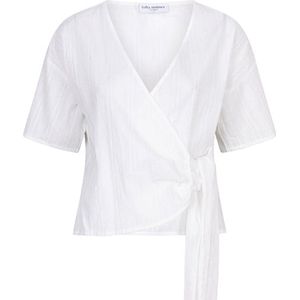 Lofty Manner - Blouse Mila - Wit - Katoen - Korte Mouwen