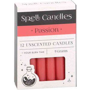 Something Different - Pack of 12 Passion Spell Candles Kaars - Rood