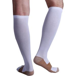 New Age Devi - Compressie-sokken - Koper Geweven - Pijnverlichting - Wit - S/M - 2 Paar - Tegen Zwelling