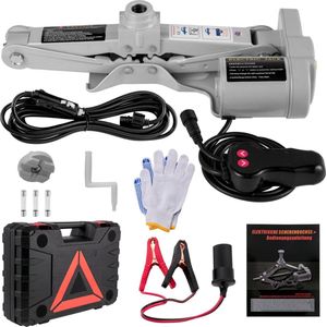 Bolture Elektrische Krik - Hydraulische Autokrik - Schaarkrik - 12V - 3000 KG - Inclusief Koffer, Handschoenen en Startkabels