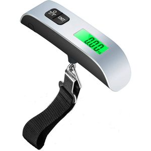 Draagbare weegschaal met haak, elektronische weegschaal, 50 kg draagbare bagageweegschaal, draagbare digitale hangbagageweegschaal voor op reis, kofferweegschaal