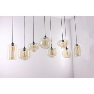 XL  Hanglamp Amber 8 lichts  | 160cm breed