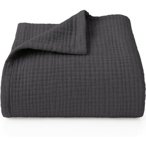 Blumtal Bedsprei Katoen Mousseline - OEKO-Tex gecertificeerd - Lichtgewicht sprei - 150 x 200 cm - Antraciet
