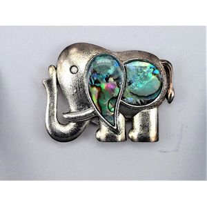 Magneet broche olifant met Abalone schelp voor omslagdoek, sjaal en vest om te sluiten. Zeer luxe voor weinig prijs