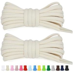 PolkaHome Ronde Schoenveters - 4-delige Set in Crème voor Sport- en Casual Schoenen