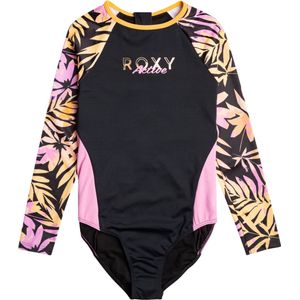 Roxy - Zwempak voor meisjes - Active Joy - Lange mouw - Anthracite Zebra Jungle Girl - maat 152-164cm