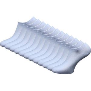 10 Paar Sneaker Sokken Wit - Maat 36-42 - Unisex Sokken