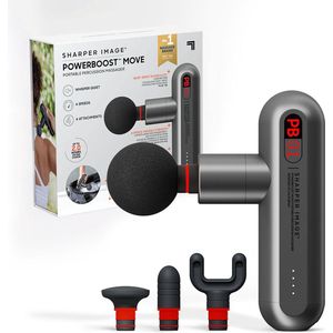 Sharper Image - Powerboost Move Massage Gun - Massage gun - 4 opzetstukken - draadloos en oplaadbaar -