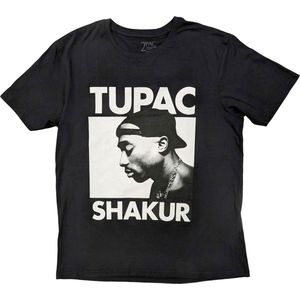 Tupac - Eyes Closed Heren T-shirt - S - Zwart