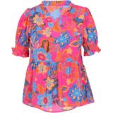 usha - FESTIVAL - Blouse - Blauw - Losse Pasvorm - Bloemenprint