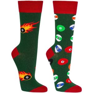 Kleurrijke grappige sokken biljart | Cadeau voor hem en haar | Feterz | 2 paar | maten 36-41 en 42-47