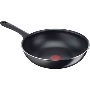Dag tot dag 28cm Wok met Titanium Non-Stick Coating - Thermo Signaal - Gemakkelijk Reinigen - Zwart