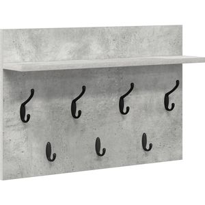 vidaXL - Wandgemonteerde Kapstok - Betongrijs - 60 x 40 x 12 cm - Bewerkt Hout
