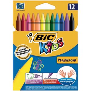 Bic Kids Plastidecor waskrijt, etui met 12 stuks