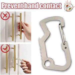 Munkees carabiner No Touch Cleankey | Pinnen & deur openen zonder direct contact | Antibacteriële multitool | Hygiëne sleutel | geen contact sleutel |Key Smart Bacterie sleutel | antibacteriële tool