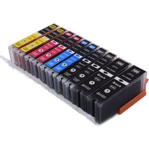 KATRIZ® Huismerk Inkt PGI-580XXL / CLI-581XXL – 10 Stuks – Compatible voor Canon PIXMA TS8350 / TR8550 / TS6250 / TS8150 / TS705 – Extra Hoge Capaciteit – Alternatief voor Canon Cartridges