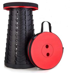 Opvouwbare kruk – Kruk - Inklapbare Kruk - Telescopische kruk - Camping Kruk - Draagbare kruk – Verstelbaar - Visstoel - Festival Stoel - Voetensteun - Tot 45cm - Rood