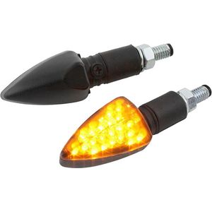Knipperlicht Set LED STR8 Zwart Blackline Derbi Senda / Derbi Gpr 50 / Aprilia RS 50 / Aprilia SX 50 / Universeel Scooter / Bromfiets / Motorfiets STR-678.33/BK