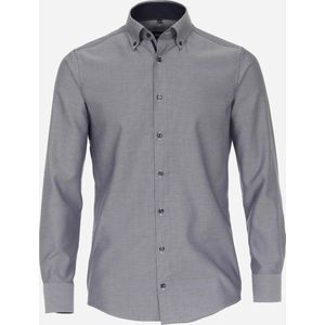 VENTI modern fit overhemd - dobby - blauw - Strijkvriendelijk - Boordmaat: 46