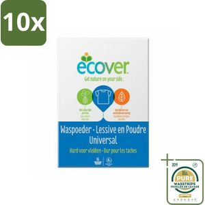 10 x Ecover - Waspoeder Universal - Voor witte & bonte was - 1,2 kg - Grootverpakking - Ecover Waspoeder Universal - Waspoeder - Wasmiddel - Waspoeder Voor Witte Was - Waspoeder Voor Bonte Was