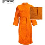 The One Towelling Badjas - Zachte kamerjas - Vocht absorberend - 100% Gekamd badstofkatoen - L/XL - Oranje