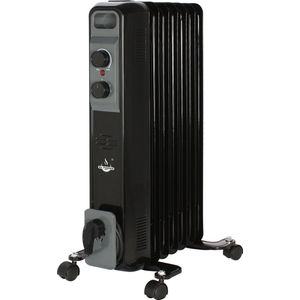 El Fuego elektrische mobiele olieradiator - Zwart - 2100W - Verwarming - Oliegevulde kachel