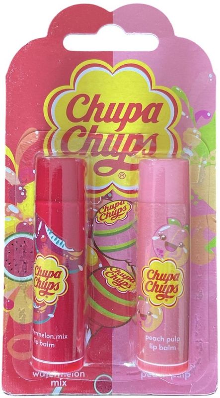 Chupa Chups - Watermeloen & Perzik - Lippenbalsem - 2 Stuks