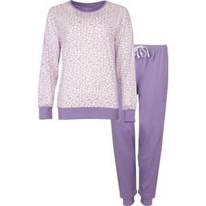 Tenderness Dames Pyjama - 100% Gekamde Katoen - Lila - Maat XXL