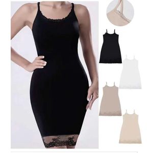 Dames Onderjurk - Jurk - Donker Beige - Polyamide - Kort-middellang (88CM) - Maat M/L (EU 38-40)