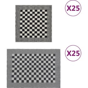 vidaXL-50-delige-Keukendoekenset-katoen-zwart-en-wit