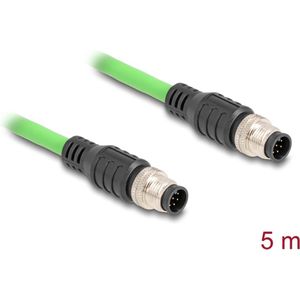 Delock M12 Cable A-coded 8 pin male to male PUR (TPU) 5 m
