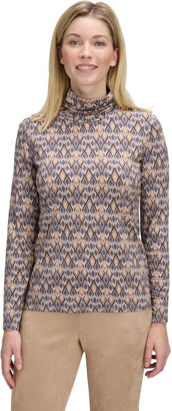 Betty Barclay - Grafisch Rollneck Shirt - Grijs - Dames