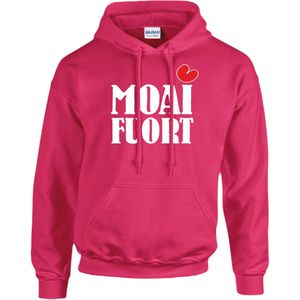 Hooded sweater MOAI FUORT (hoodie unisex) Friesland maat S kleur heliconia