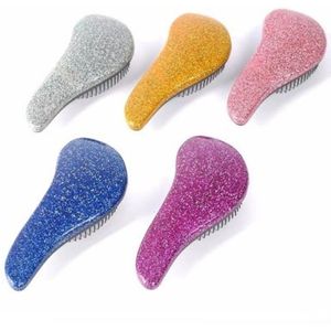 Go Go Gadget - Paarse Glitter Brush - Anti-Klit Hairbrush - Beschermt Haar - Reisformaat - Nat & Droog - Detangling - Styling - Krullend Haar - Paars