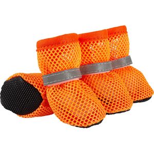 2 paar antislip hondenlaarzen, hondenpoot beschermers, antislip kleine en middelgrote honden laarzen, reflecterende ademende zachte mesh kleine hondenschoenen voor warm weer, warme wegen