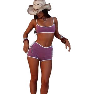 Sexy Pyjama Paars - Top en Korte Broek - Huispak - Lingerie - Dames