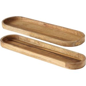 Dienblad - 2 set - Mango hout - Lengte: 82 en 72cm - Breed: 25 en 18cm