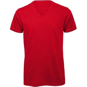 Senvi V-hals T-shirt 5 Pack 100% Katoen (Biologisch) Rood - XL