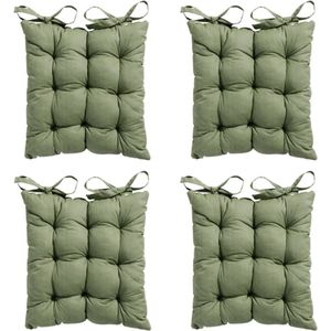 Madison - Zitkussen Toscane Basic green - Ca. 46x46 cm - Set van 4
