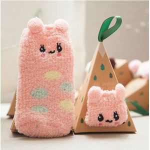 Baby sokjes roze met schattig dierensnoetje verpakt in een super leuke verpakking.